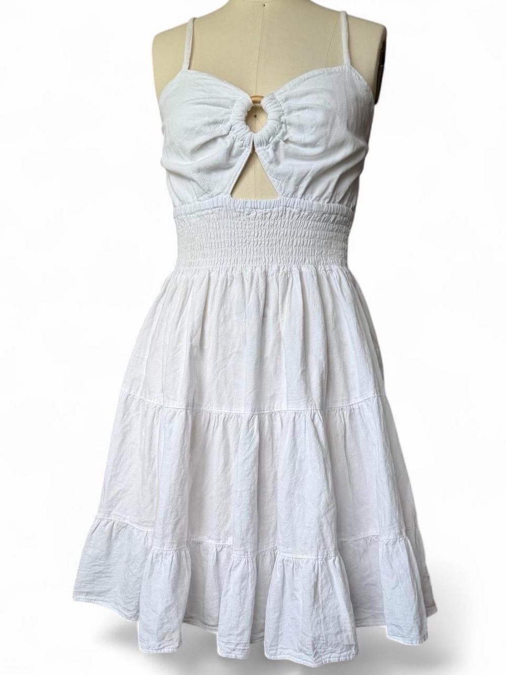 White Tiered Cutout Sundress